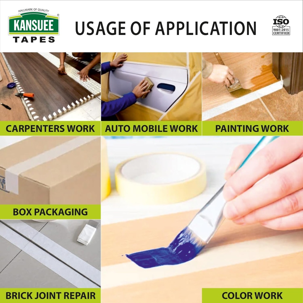 Kansuee Masking Tape 1 Inch 24mm x 20mtr (Pack of 6)