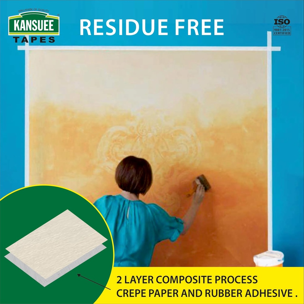 Kansuee Masking Tape 1 Inch 24mm x 20mtr (Pack of 6)