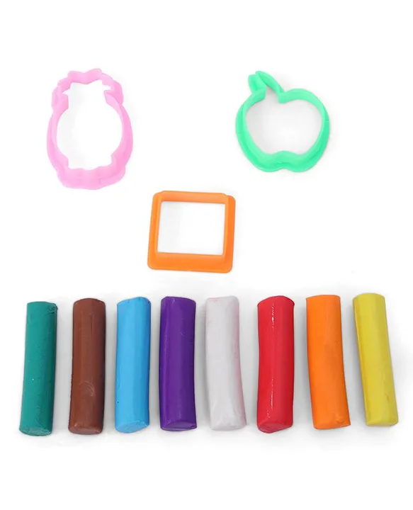 Kores Modelling Clay Assorted 8 Shades Bucket (80gm) with 3 Mini Moulds