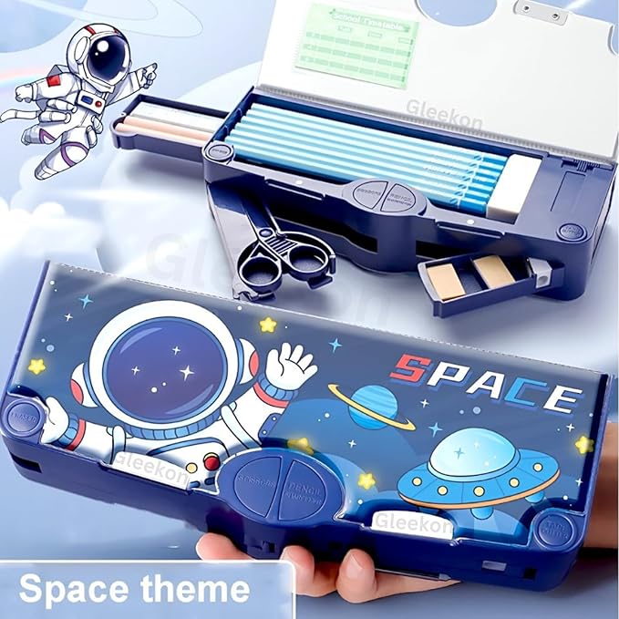 LH-229 Magnet Pencil Box 4 Button with Scissors & Cellotape