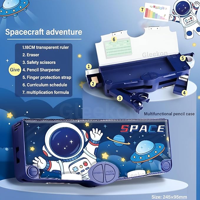 LH-229 Magnet Pencil Box 4 Button with Scissors & Cellotape