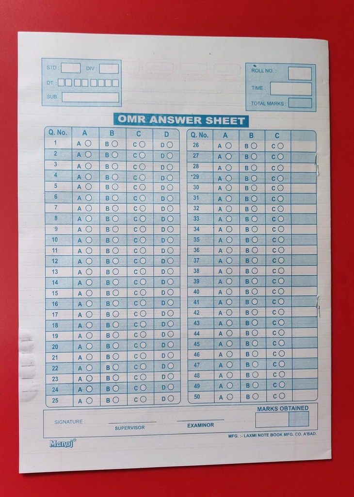 Answer Book Manoj B Grade 16 Page 28cm x 20.5cm (Pack Of 50)