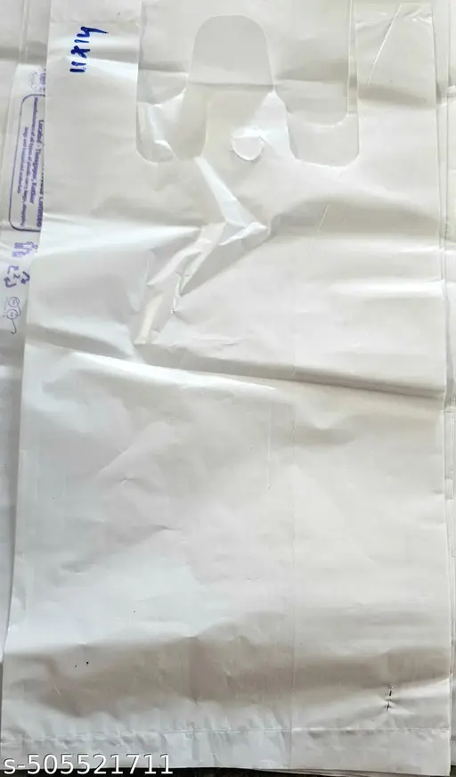 Plastic Milky White Handle Bag 9x13, 1kg