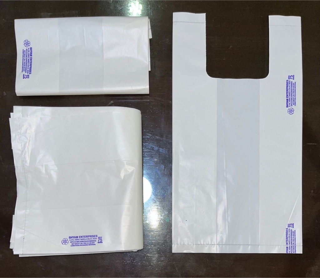 Milky White Plastic Handle Bag, Size 8x10 Inch (1kg)