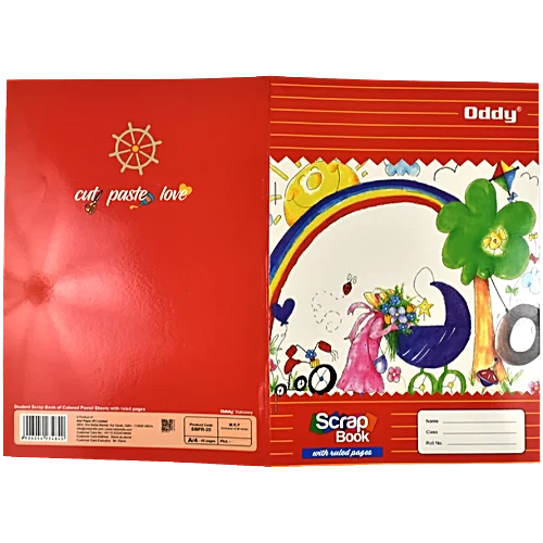 Oddy Scrap Book Rulled With Color Pastel Sheet A4 Size, 40 Page in 8 Colour (180 Gsm)