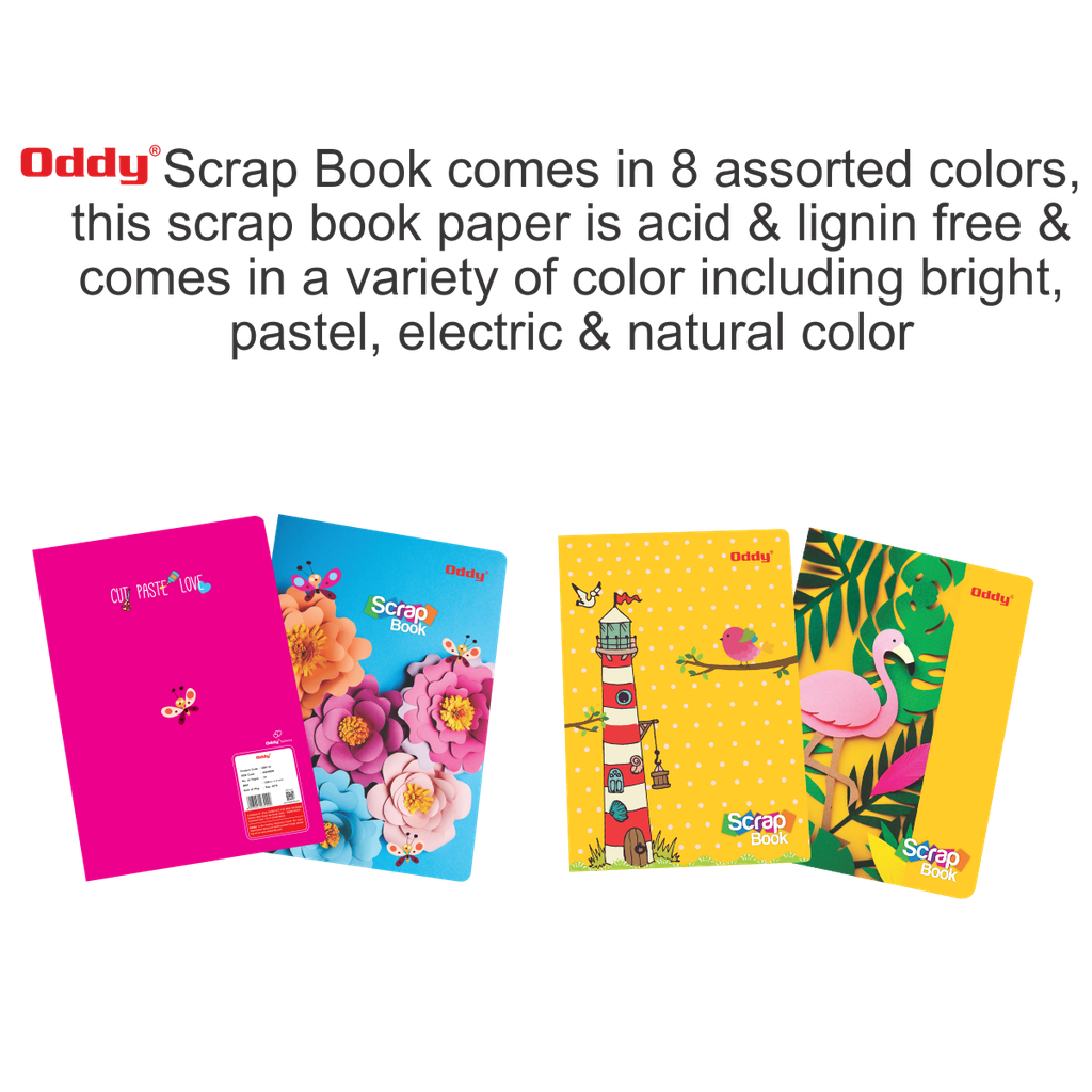 Oddy Scrap Book Rulled With Color Pastel Sheet A4 Size, 40 Page in 8 Colour (180 Gsm)