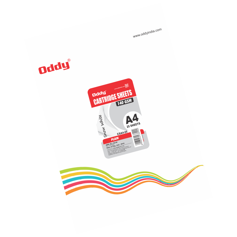 Oddy Cartridge Sheet Snow White A4 140 Gsm-Pack of 25