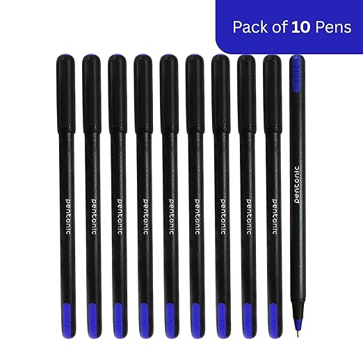 Pentonic Ball Pen 0.7mm Blue Colour Refillable Pen (Pack Of 10)