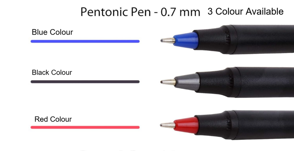 Pentonic Ball Pen 0.7mm Red Colour Refillable Pen (Pack Of 10)