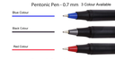 Pentonic Ball Pen 0.7mm Red Colour Refillable Pen (Pack Of 10)