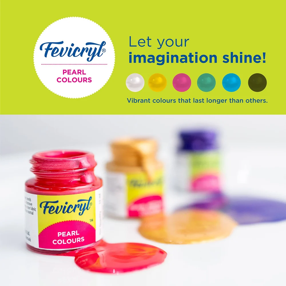 Fevicryl Acrylic Colours Pearl Kit 6 Shades