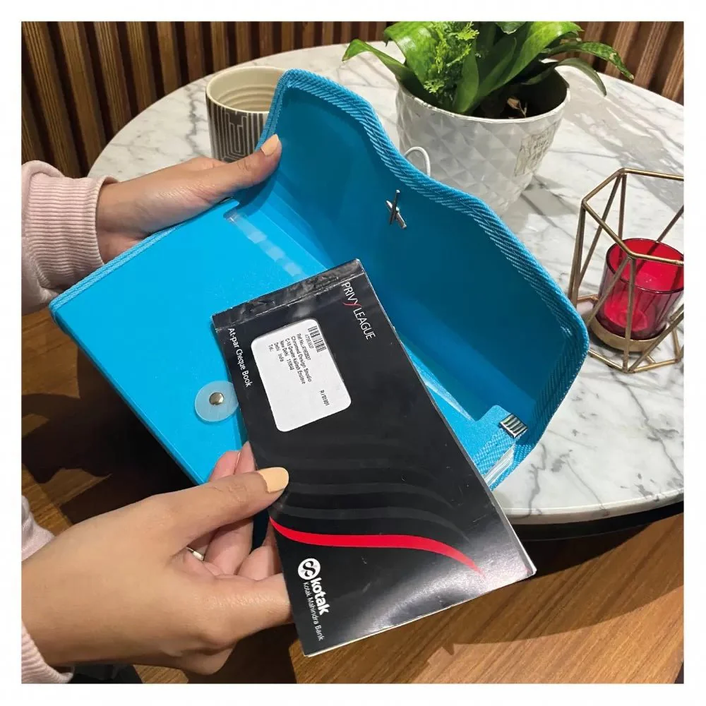 Plastic Expanding Cheque Book Holder Case Pouch 13 Pocket