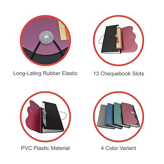 Plastic Expanding Cheque Book Holder Case Pouch 13 Pocket