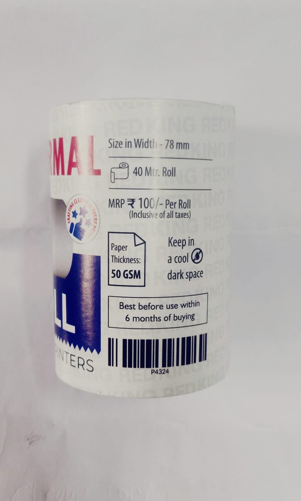 Redking Thermal POS Roll 78mm x 40mtr (ATM Roll)