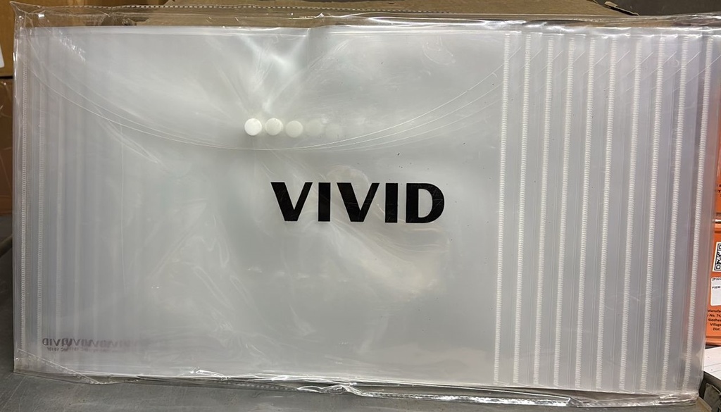 Vivid My Clear Bag Full Size A4 Transparent Plastic File Folder (Pack Of 20)