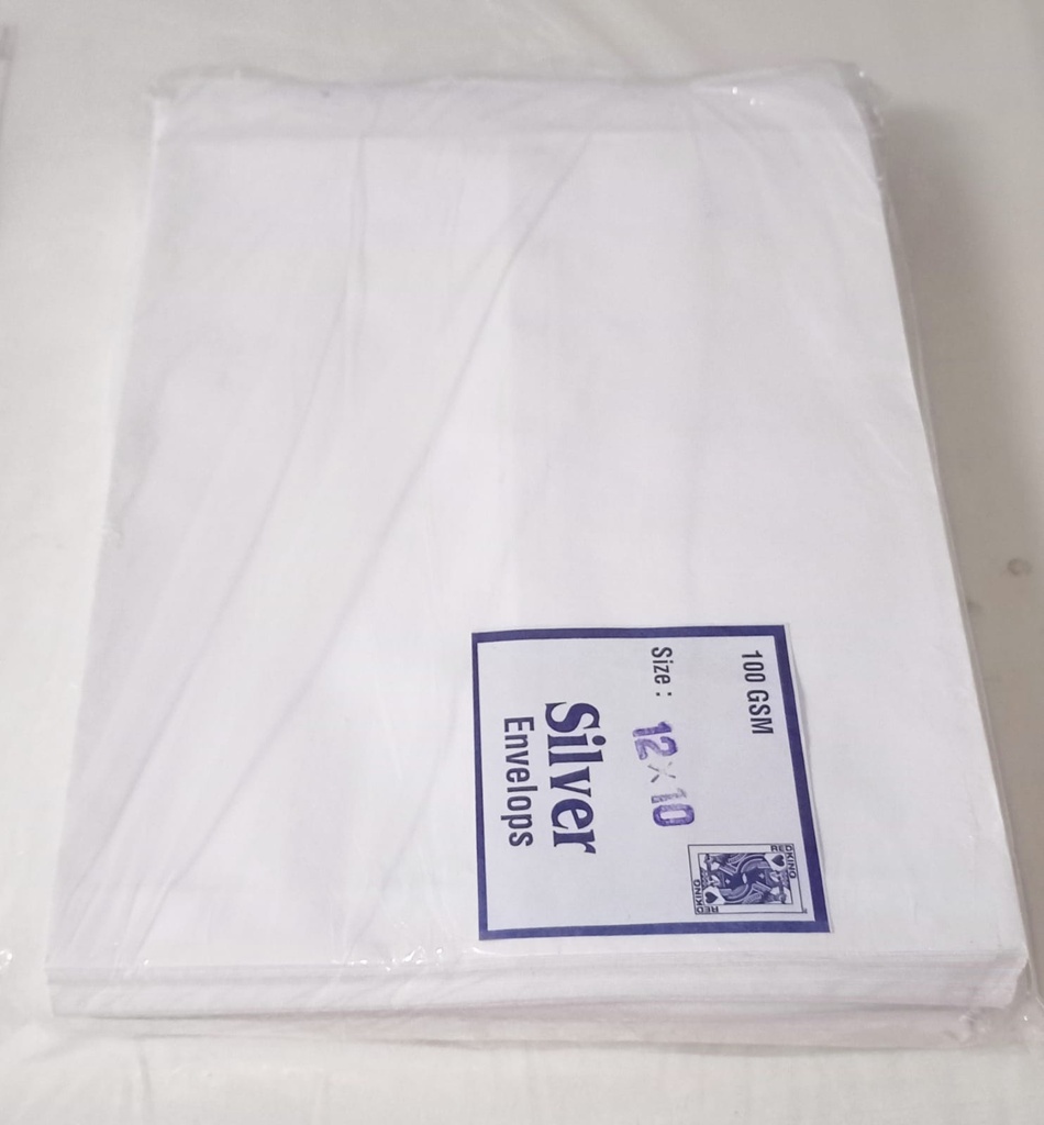 12x9.75 Silver Envelopes 100 Gsm-Pack of 100