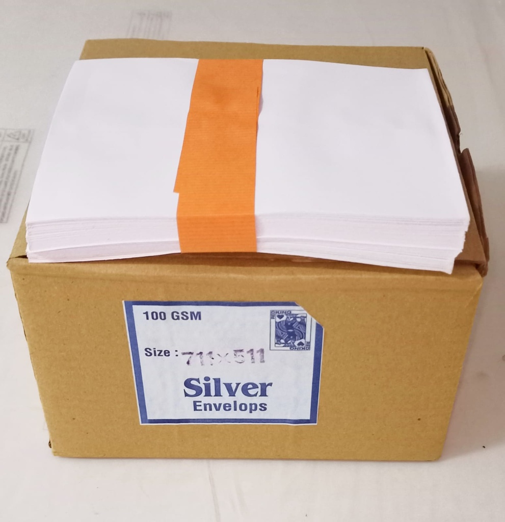 7.5x5.5 Silver Envelopes 100 Gsm-Pack of 100
