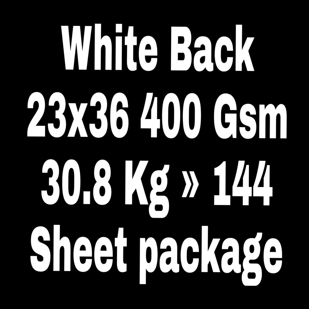White Back 23x36 400 Gsm 30.8 Kg