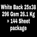 White Back 25x38 296 Gsm 26.1 Kg