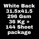 White Back 31.5x41.5 296 Gsm 36 Kg