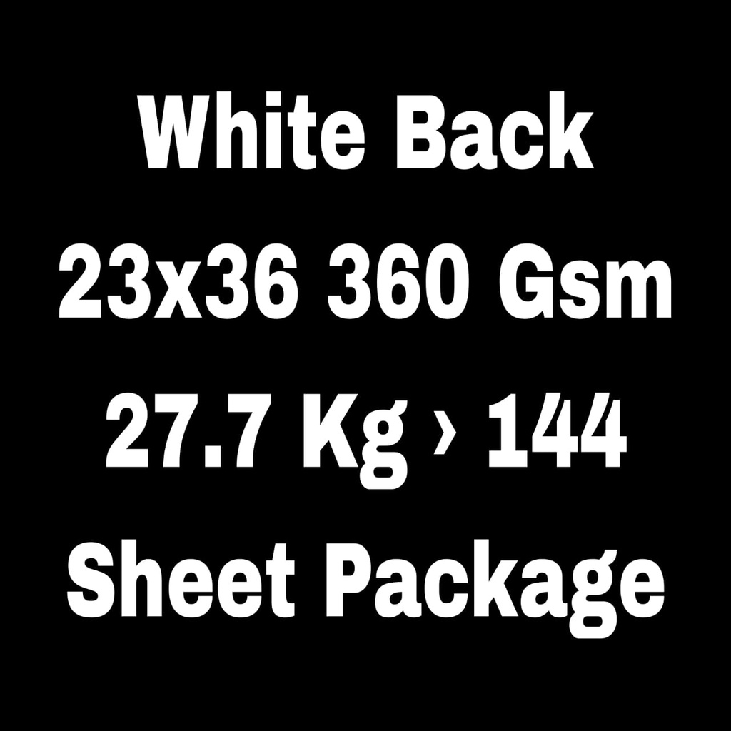 White Back 23x36 360 Gsm 27.7 Kg