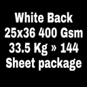 White Back 25x36 400 Gsm 33.5 Kg