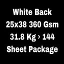 White Back 25x38 360 Gsm 31.8 Kg