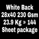White Back 28x40 230 Gsm 23.9 Kg