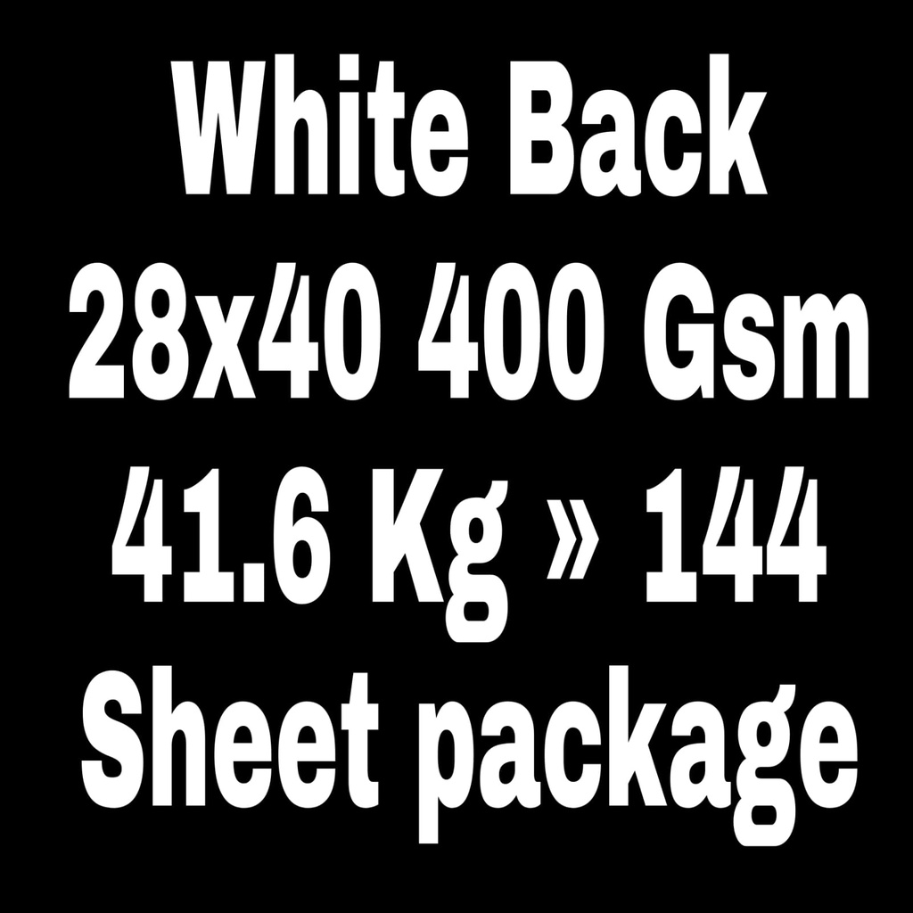 White Back 28x40 400 Gsm 41.6 Kg
