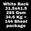 White Back 31.5x41.5 285 Gsm 34.6 Kg
