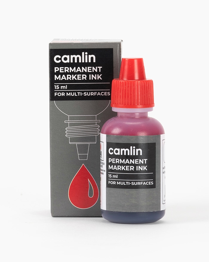 Camlin Permanent Marker Ink Red 15ml (B40)