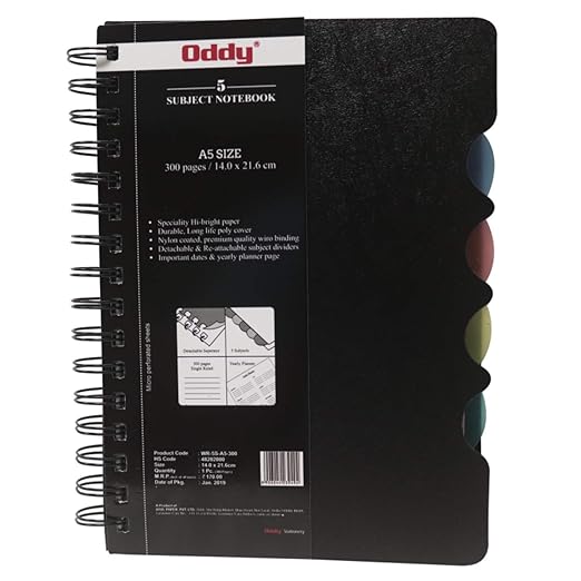 Oddy Wiro Notebook A5 300 Page Diary
