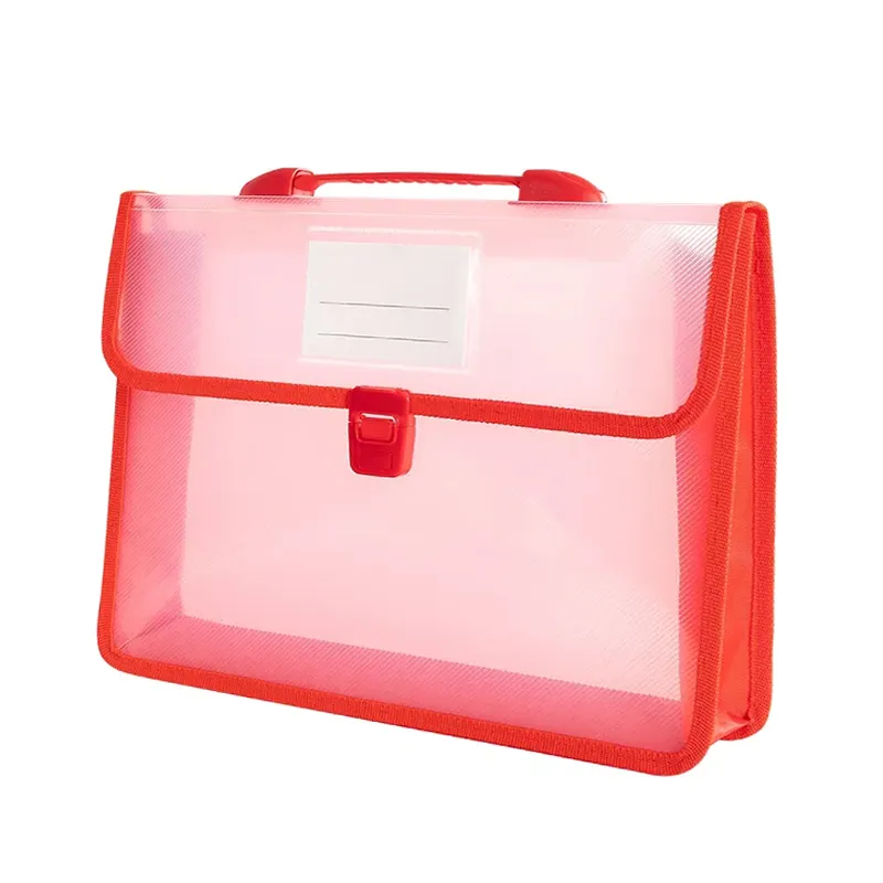 Plastic Expanding Handle Bag with Lock Button