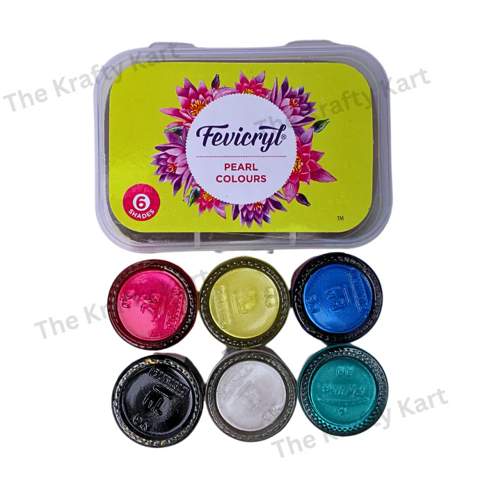 Pidilite Fevicryl Acrylic Colours Pearl Kit 6 Shades (B60)