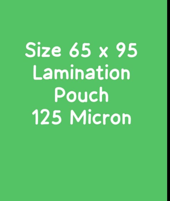 65x95 125 Micron Lamination Pouch-Pack Of 100