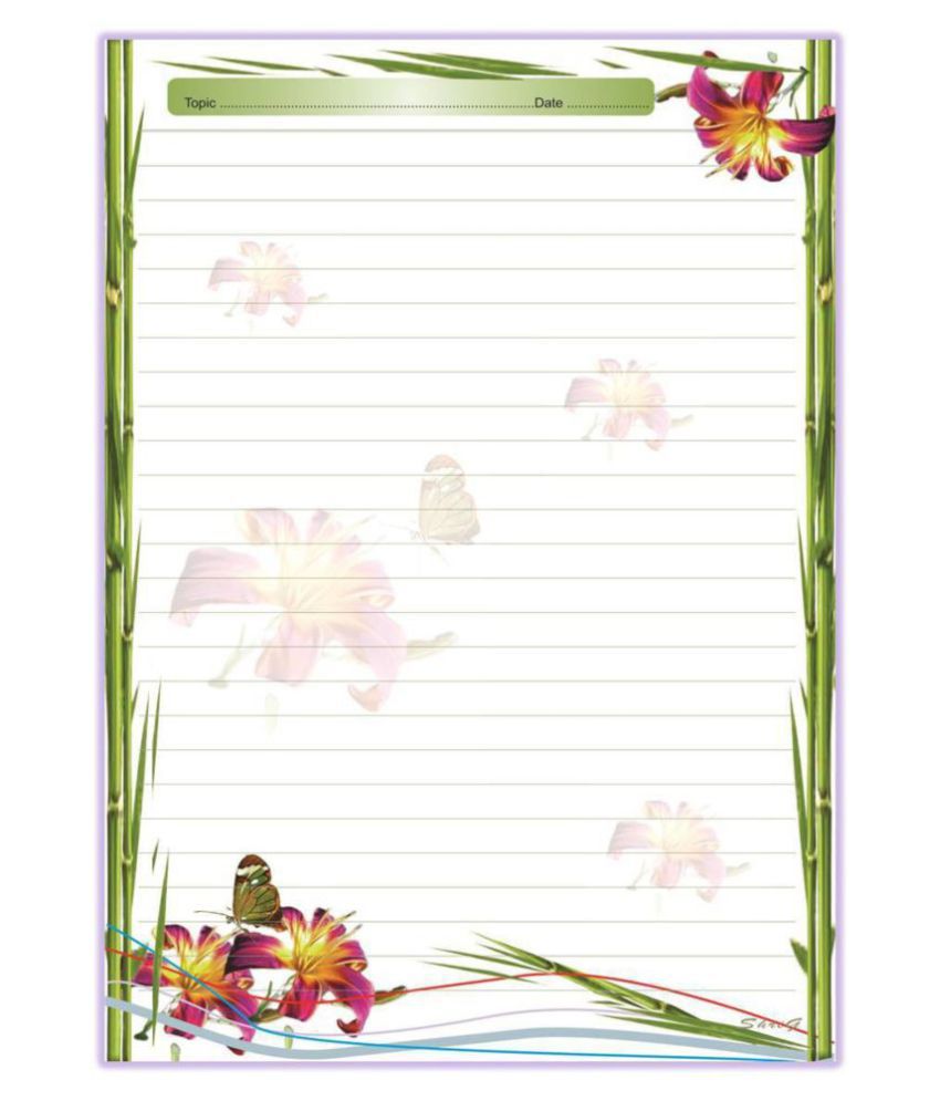 Project Paper A4 One Side Ruled Multicolour Design-Pack Of 100