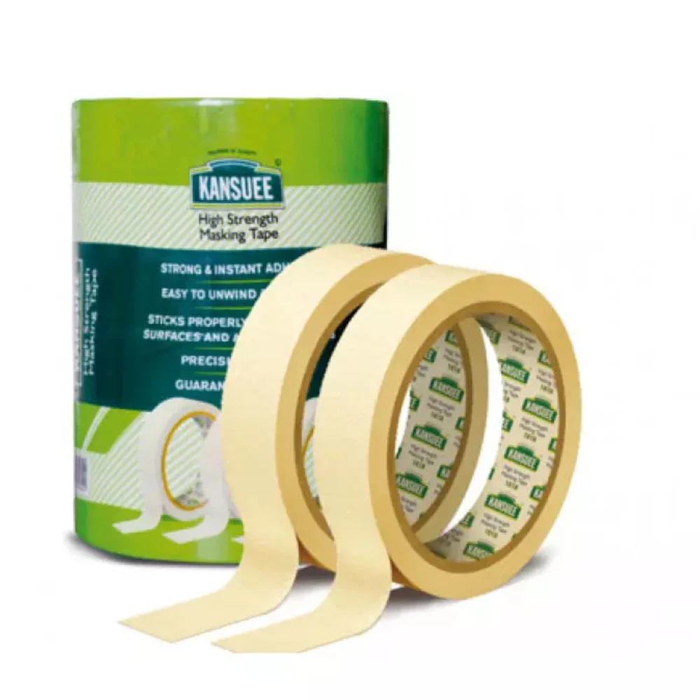 Kansuee Masking Tape 1 Inch 24mm x 18 Meter-Pack of 6
