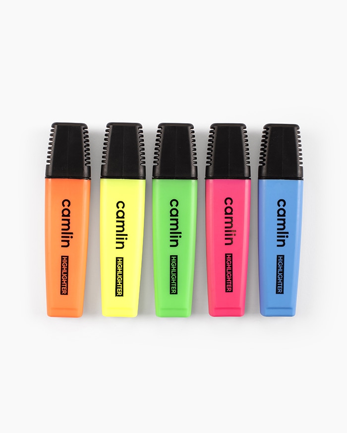 Camlin Highlighter Marker Pen Mix Colour-Pack Of 05