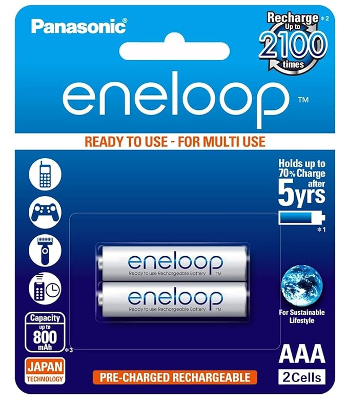 Panasonic Rechargeable Battery Cell AAA (Pack Of 02) XXX