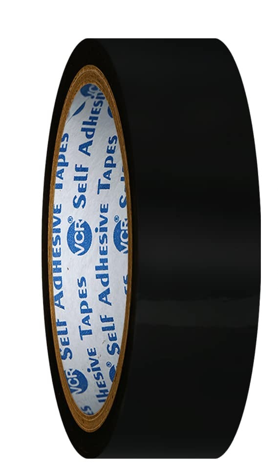 1 Inch Colour Tape Black-Pack of 12