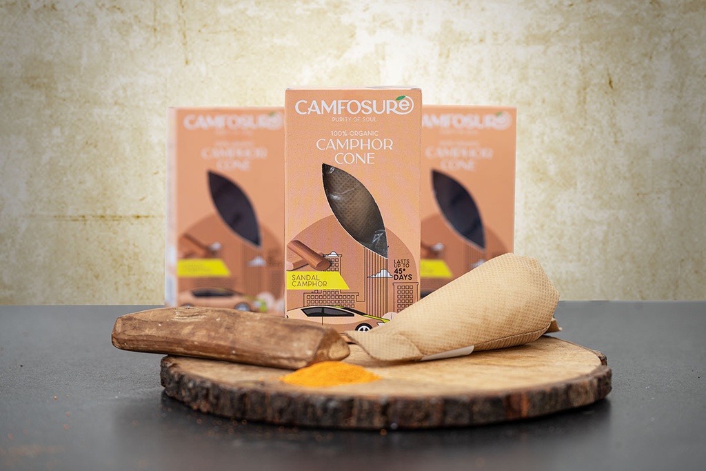 Camfosure Sandal Camphor Cone (Air Freshener & Mosquito Repellent)