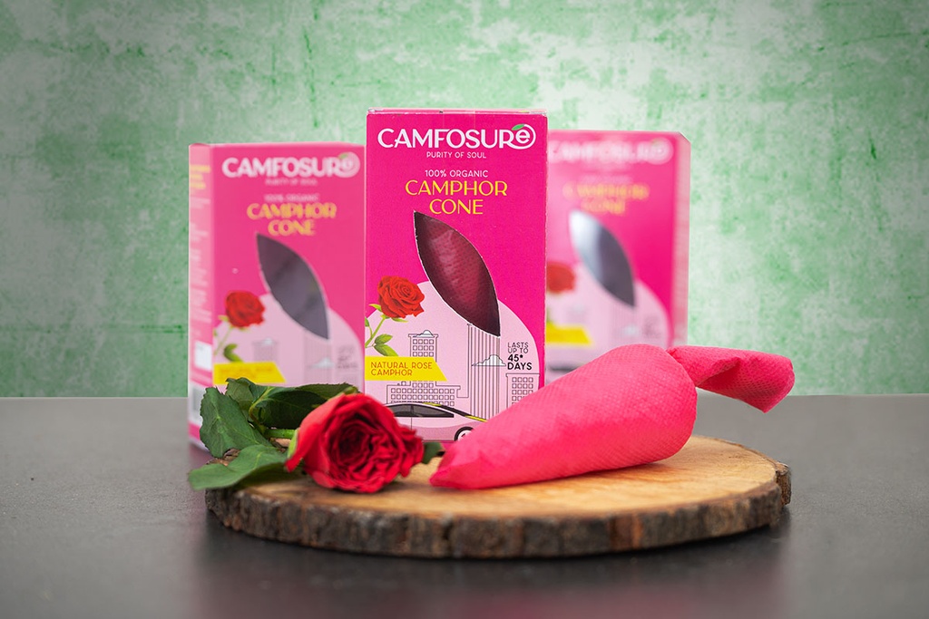 Camfosure Natural Rose Camphor Cone (Air Freshener & Mosquito Repellent)