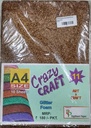 Glitter Foam Sheet A4 Brown 1.75mm Pack Of 10 (B200)