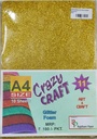 Glitter Foam A4 Golden-Pack Of 10
