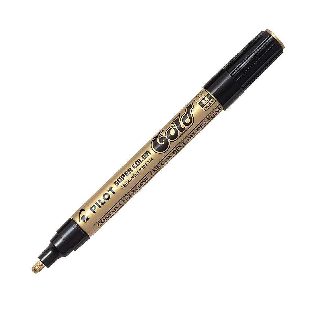 Pilot Super Color Permanent Marker Pen Golden Colour