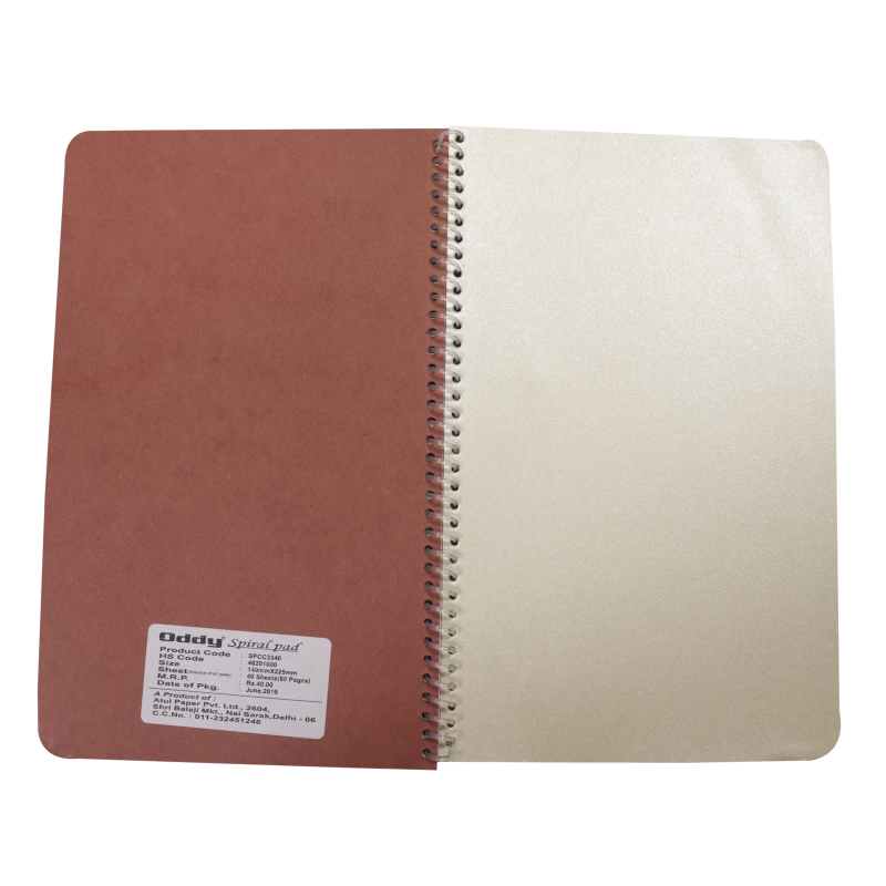 Oddy Spiral Note Book 1/8 80 Pages-Pack Of 10