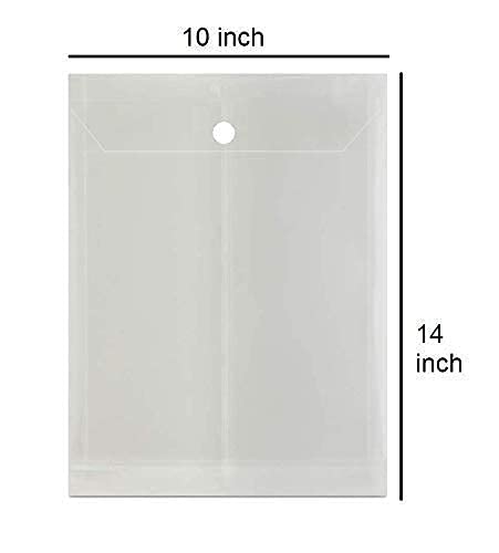 Infinity Plastic Transparent Button File Folder 14x10-Pack Of 12