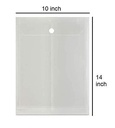 Infinity Transparent Button File Folder 14x10 Document Envelope Bag-Pack Of 12 INF-DE841F (B30)