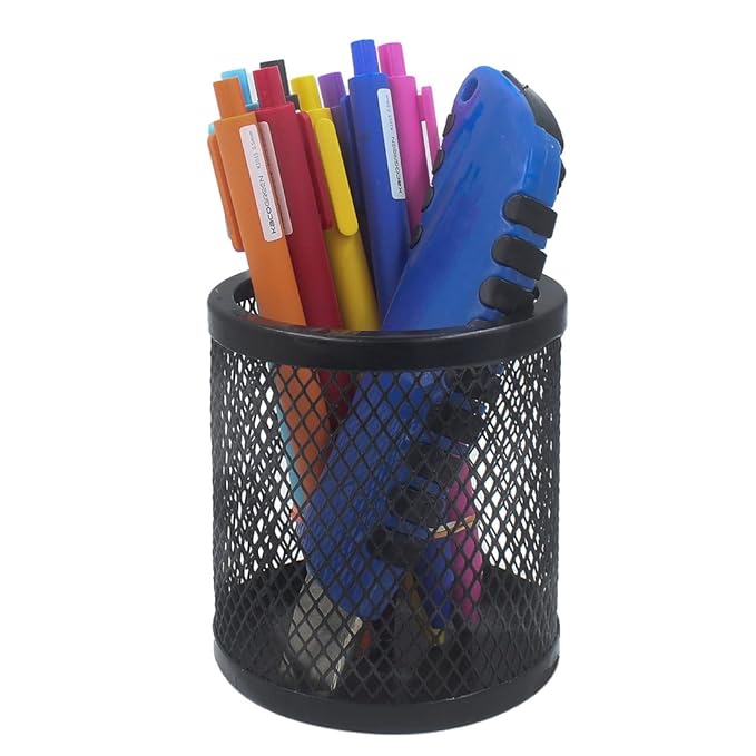 Kebica Metal Pen Pencil Holder Jali Round Tumbler T-2042 (Pen Stand)