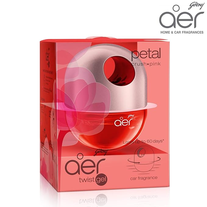 Godrej Aer Twist Gel, Car Air Freshener-Petal Crush Pink 45g